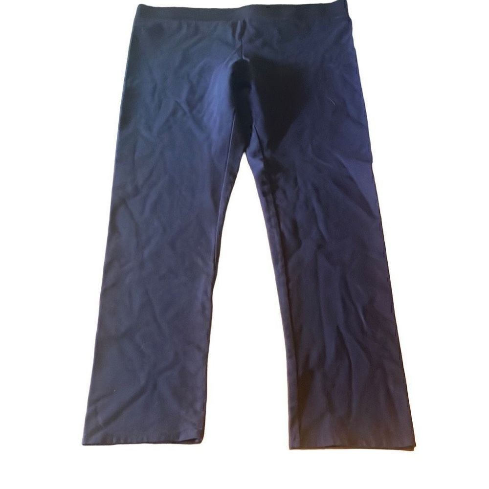 The Zigzag Stripe Womens XL Navy Blue Pull On Mid Rise Ankle Straight‎ Leg Pants